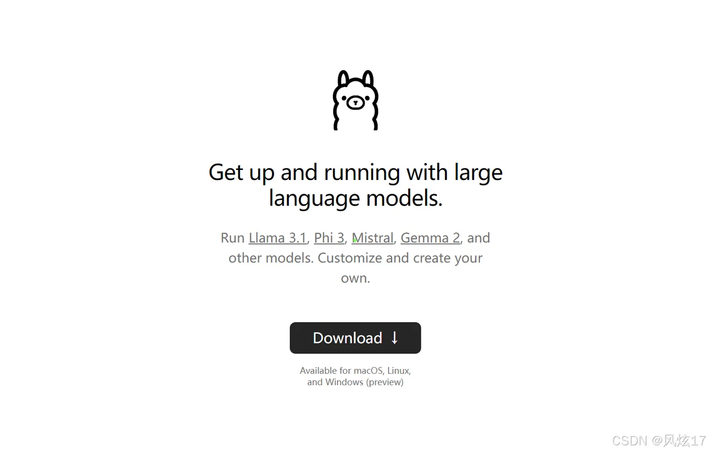 Ollama download page